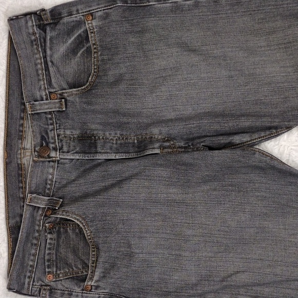Levi's 501 Grey Colored Denim Five Pocket Button Fly Mid Rise Straight Leg Jean - Picture 3 of 13